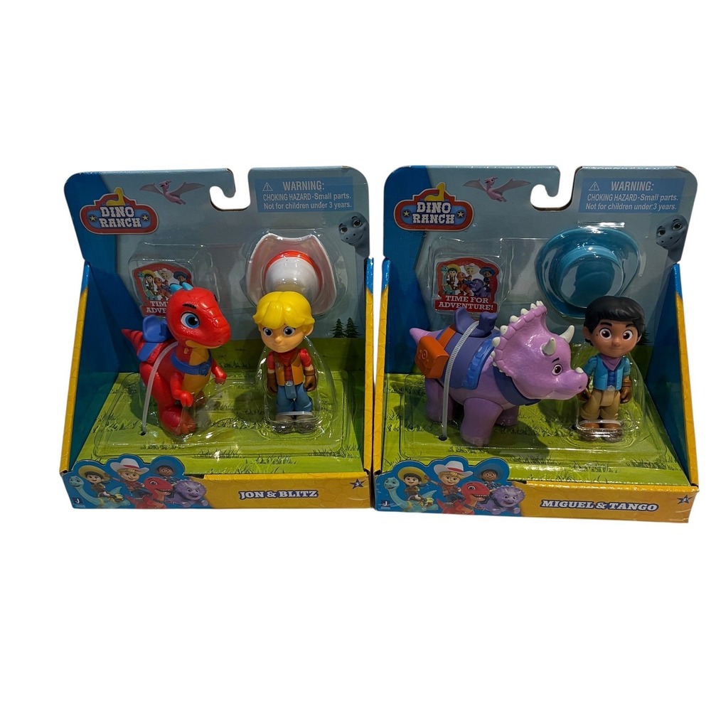 Dino Ranch Jon & Blitz and Miguel & Tango Action Figure 2-Pack Bundle Set New